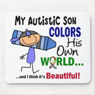 Autism COLORS ZIJN EIGEN WERELDZoon Muismat