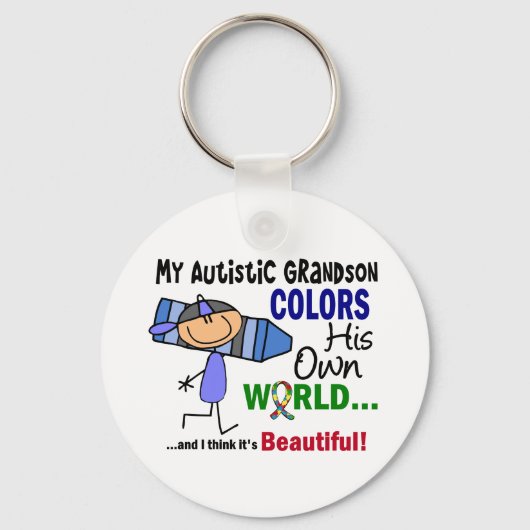 Autism COLORS'S EIGEN WERELDkleinzoon Sleutelhanger (Voorkant)