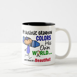 Autism COLORS'S EIGEN WERELDkleinzoon Tweekleurige Koffiemok