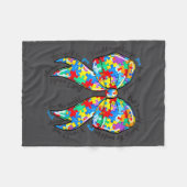 Autism Coquette Bow Puzzle Autism Awareness Proud  Fleece Deken (Voorkant (Horizontaal))