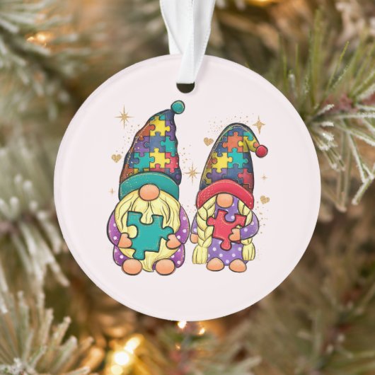 Autism Couple Gnome Ornament (Boom)
