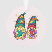 Autism Couple Gnome Ornament (achterkant)