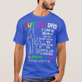 Autism Dad Mean Autism Autism Ribbon Parent Mannen T-shirt
