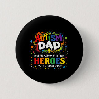 Autism Dad Puzzles Proud Son Hero Autism Awareness Ronde Button 5,7 Cm