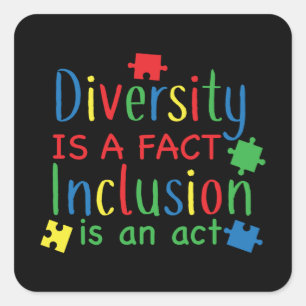 Autism Diversity Puzzle Print Vierkante Sticker