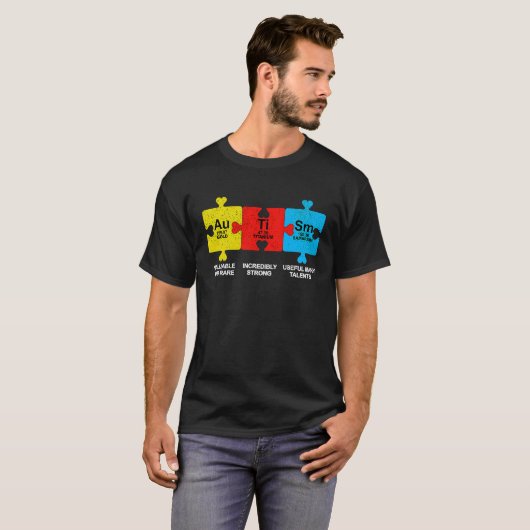 Autism Elements Periodic Table Awareness ASD Men W T-shirt (Voorkant volledig)