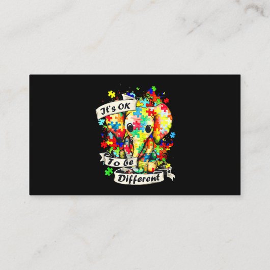 Autism Elephant Puzzle is oké om een andere moeder Visitekaartje (Achterkant)