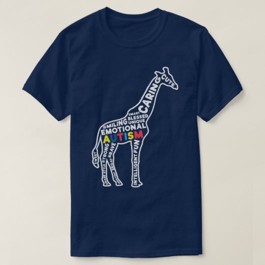 Autism Giraffe Autism Awareness Support T-shirt (Design voorkant)