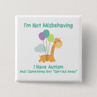 Autism-Giraffe Vierkante Button 5,1 Cm