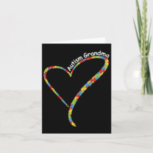 Autism Grandma Autism Awareness Puzzle Piece Heart Kaart