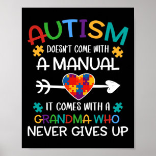 Autism Grandma Love Autistic Kinder Autism Awarene Poster