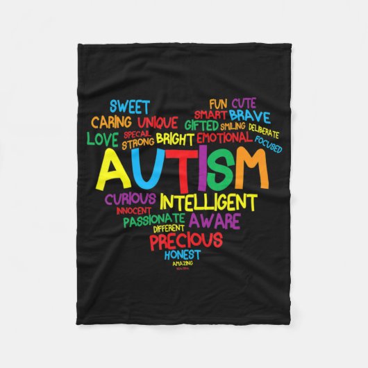 Autism Heart Autism Awareness trotse Autisme Mam G Fleece Deken (Voorkant)
