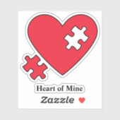 Autism Heart Puzzle Mam's laptop Cutout Vinyl Sticker (Vel)