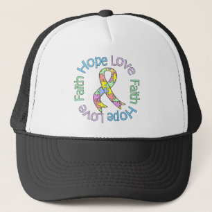Autism Hope Love Faith Trucker Pet