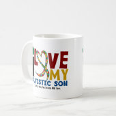 AUTISM I Love My Autistic Son 2 Koffiemok (Voorkant links)