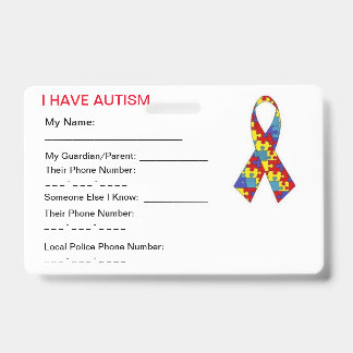 Autism ID-Label Badge