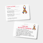 Autism ID-Label Badge (Voor- en achterkant)