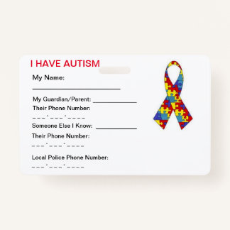 Autism ID-Label Badge