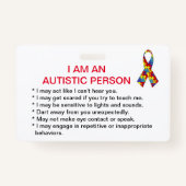 Autism ID-Label Badge (Achterkant)