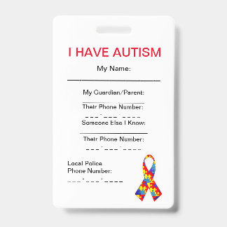 Autism-ID-Label (verticaal) Badge