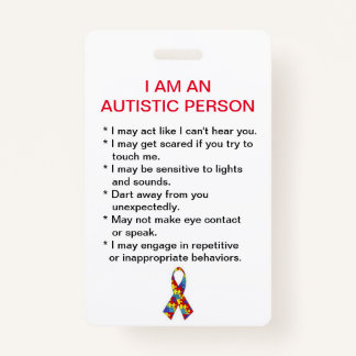 Autism-ID-Label (verticaal) Badge