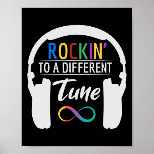 Autism Infinity Symbool Rockin naar een andere kan Poster