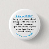 Autism-informatiebadge Ronde Button 3,2 Cm (Voorkant)