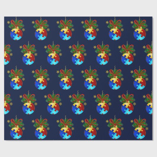 Autism Kerstmis Bauble Cadeaupapier (Vlak)