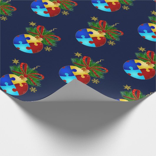 Autism Kerstmis Bauble Cadeaupapier (Hoek)