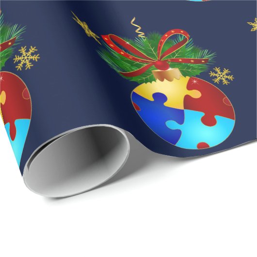 Autism Kerstmis Bauble Cadeaupapier (Rol Hoek)
