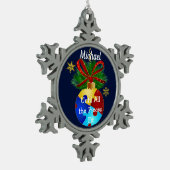 Autism Kerstmis Bauble Tin Sneeuwvlok Ornament (Links)