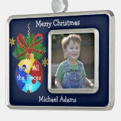 Autism Kerstmis Bauble Verzilverd Kader Ornament (Links)
