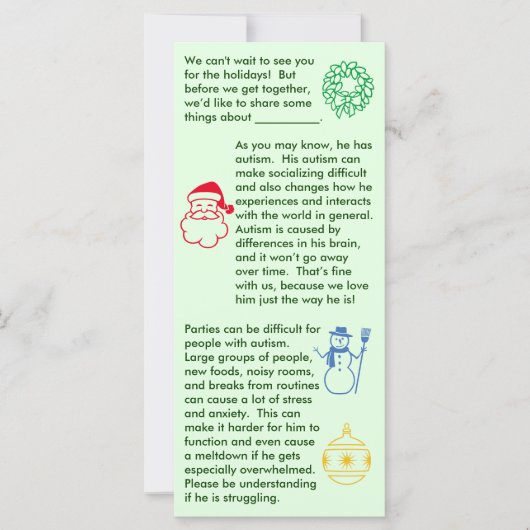 Autism-kersttentaart (Voorkant)