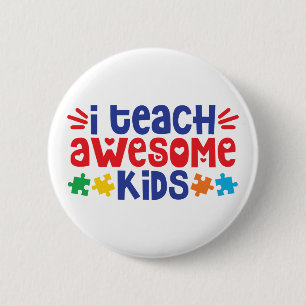 Autism-leraar I Geweldige Kinderen Ronde Button 5,7 Cm