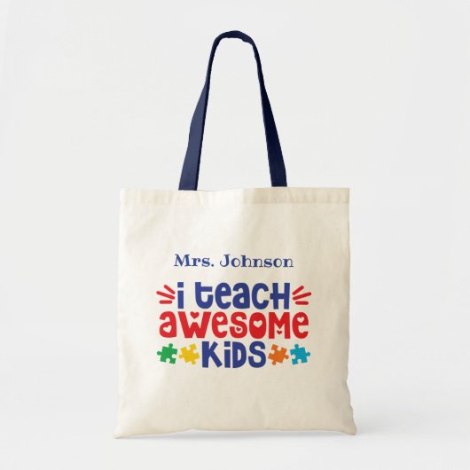 Autism lerarenwaardering op maat tote bag (Voorkant)