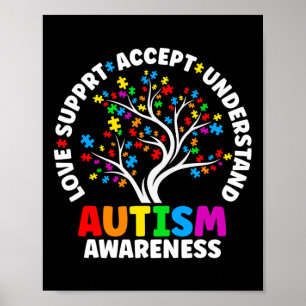 Autism Love Accepteert Support Autistic Autism Awa Poster