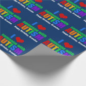 Autism Love Cute Blue Personalized Birthday Cadeaupapier (Hoek)