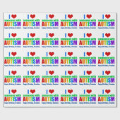 Autism Love Rainbow Personalized Birthday Cadeaupapier (Vlak)
