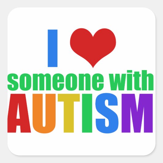 Autism Love Vierkante Sticker (Voorkant)