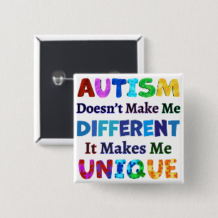 AUTISM maakt me UNIQUE Vierkante Button 5,1 Cm