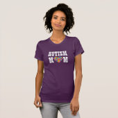 "Autism mam" Jigzaag Puzzle Heart T-shirt (Voorkant volledig)