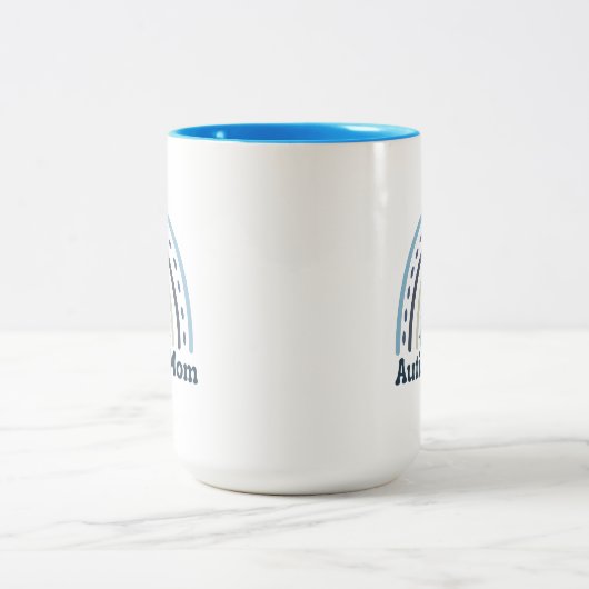 Autism Mam Mok, 15 oz. Tweekleurige Koffiemok (Center)
