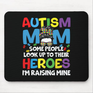 Autism mam Raising Hero Groovy Messy Bun Autism Aw Muismat