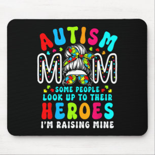 Autism mam Raising Hero Groovy Messy Bun Autism Aw Muismat
