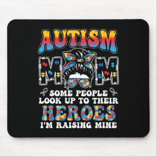 Autism mam Raising Hero Groovy Messy Bun Autism Aw Muismat