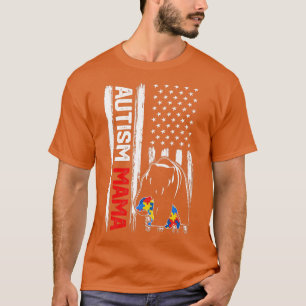 Autism Mama Beer American Flag Awareness F T-shirt