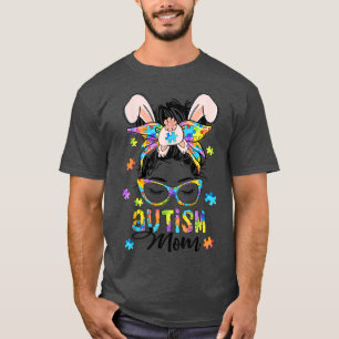 Autism mama Paasbericht Bun Women Bunny Moeder D T-shirt