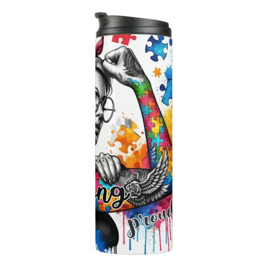 Autism mama Strong Thermosbeker (Geroteerd rechts)