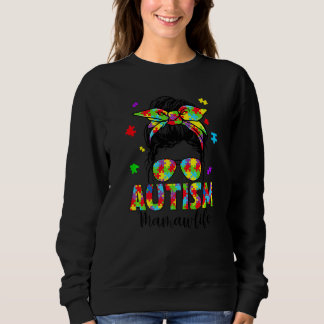 Autism Mamaw Messy Bun Puzzle Sunbril Motheru20 Trui