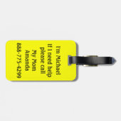 Autism Medic Alert Volledige informatie Geen aanra Bagagelabel (Achterkant horizontaal)